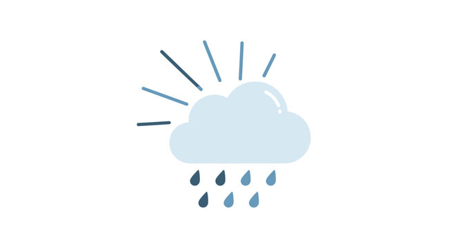 Weather Cloud with Rain and Sun.