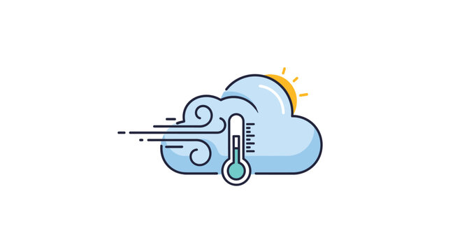 Weather forecast temperature cloud icon.