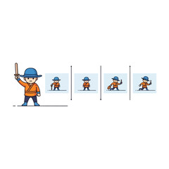 Fototapeta premium Cartoon Warrior Character Animation Sequence