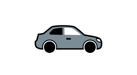 Fototapeta premium Gray sedan car side view.