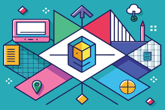 design logo illustration background creative abstract icon set hand drawn style