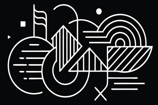 design logo illustration background abstract line icon set