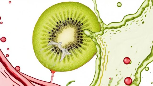 Fresh fruit splashing in water, colorful juice explosion