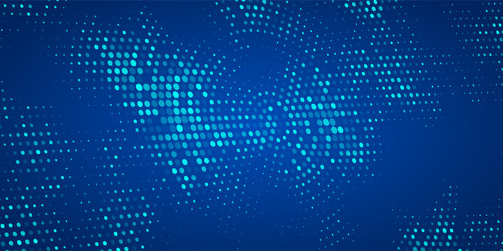 Blue Tech Finance Fintech Background Abstract Pixel Pattern. Abstract Business Tech Science Vector Backdrop. Eps10