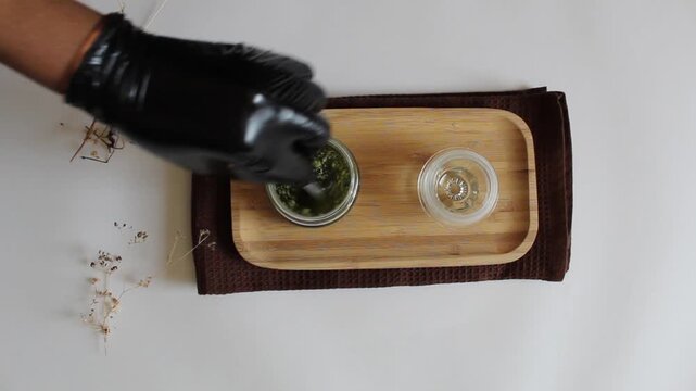 Mixing Moringa, Rosemary and Fenugreek Hair Butter