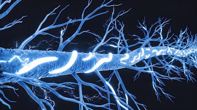 Close Up 3D CGI Rendering of Microscopic Bacteria Cells with Vibrant Purple Hues and Detailed Textures in a Scientific Medical Animation