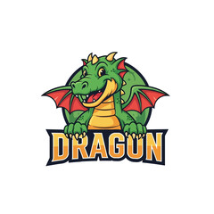 Fototapeta premium Green Dragon Mascot Logo Design with Bold Typography.