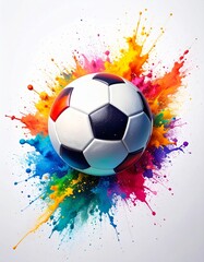 Fototapeta premium creative border frame illustration of a soccer ball with copy space on white background