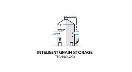 Naklejka premium Intelligent Grain Storage Technology System.