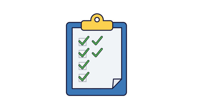 Clipboard with green check marks.
