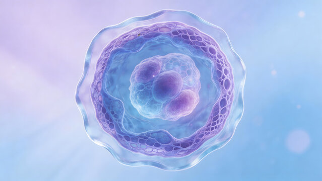 Cellular structure with nucleus