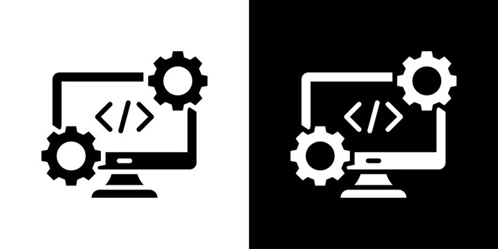 Software Development Icon Set Vector Collection Isolated In Black And White