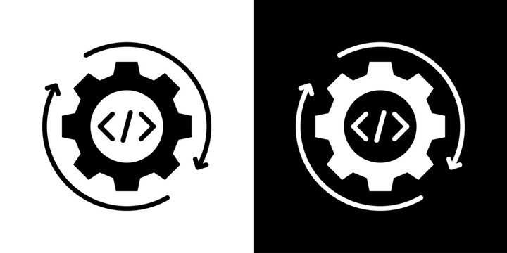Continuous Icon Set Vector Collection Isolated In Black And White