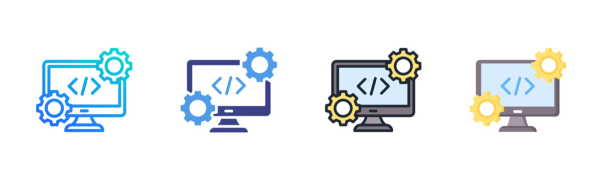Software Development Icon Set Multiple Style Collection