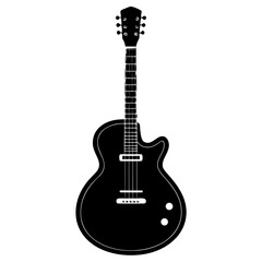 Obraz premium Guitar Front View Silhouette