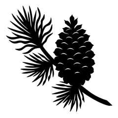Pine Cone On Branch Silhouette © Maneka