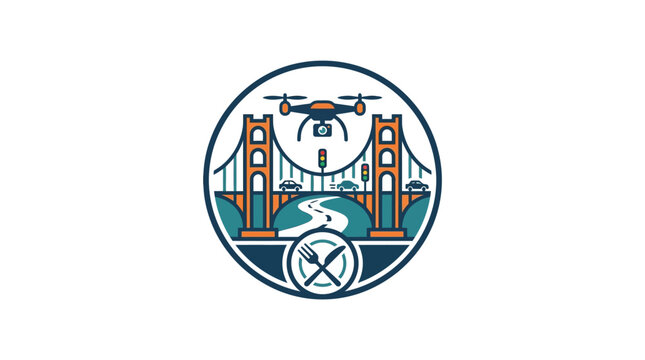 Delivery Drone Over Golden Gate Bridge Icon