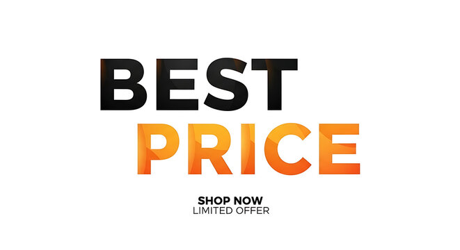 A promotional advertisement with a best price offer and a call to action to shop now
