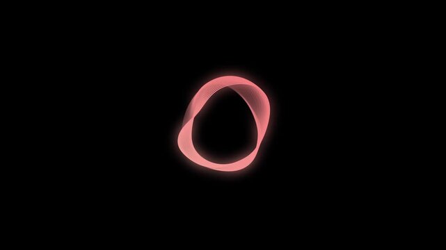 Colorful neon sound circle line wave frequency spectrum on black screen with glowing waveform graph, digital equalizer HUD interface, holographic light texture, soft grain overlay seamless loop, 4k