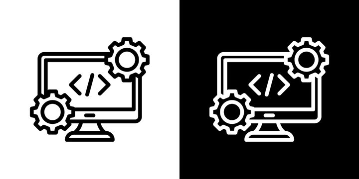 Software Development Icon Set Vector Collection Isolated In Black And White