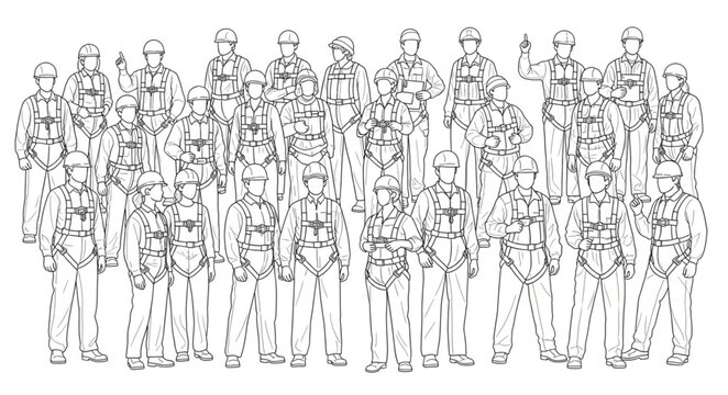 Group of soldiers standing together in formation, ready for duty.