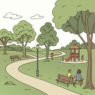 people walking in the park