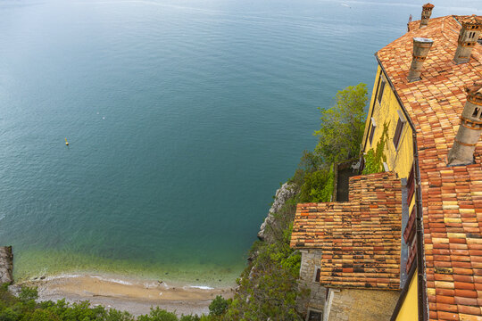 House on cliff above Adriatic sea Italy
