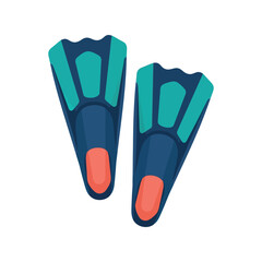Swimming flippers vector illustration in flat style for summer water sports and diving designs © azad