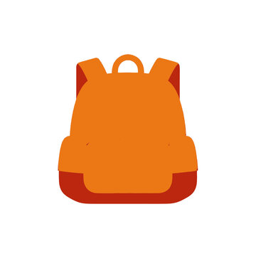 Orange Backpack Flat Icon