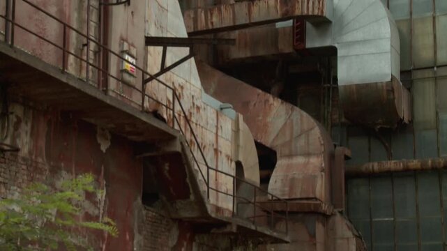camera tilt in old industrial building East Europe