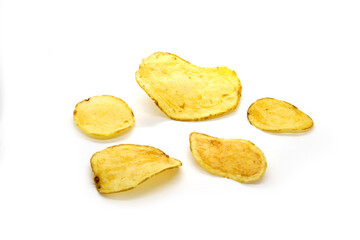 Naklejka premium Potato chips isolated on white background