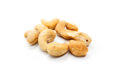 Fototapeta premium salted cashew nut on the white background