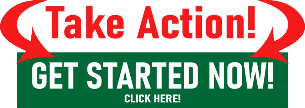 Vibrant call-to-action button encouraging users to get started now isolated on transparent background