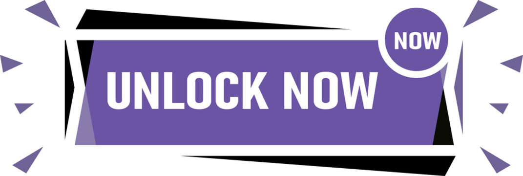 Vibrant purple button encouraging users to unlock a feature immediately isolated on transparent background