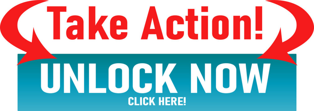 Vibrant call-to-action button encouraging users to unlock content immediately isolated on transparent background