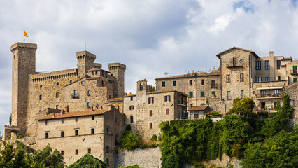 Fototapeta premium Hilltop castle and old city center view, Bolsena, Viterbo, Italy.
