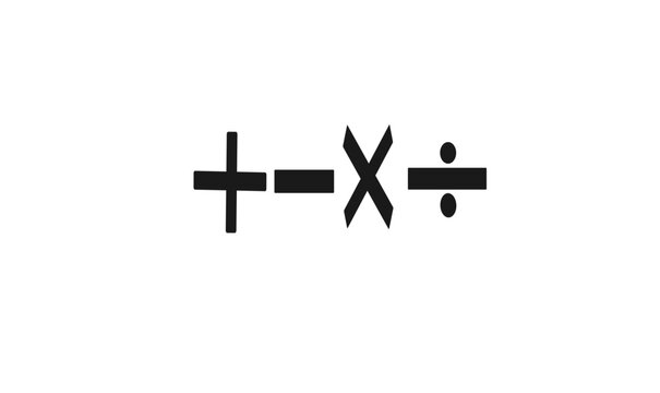basic maths symbols ( "plus" "minus" "divide" "multiply"