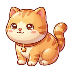 Cute orange cat cartoon character pet © Aryn Studio