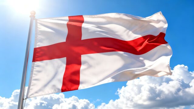 Flag Of England Waving In The Wind