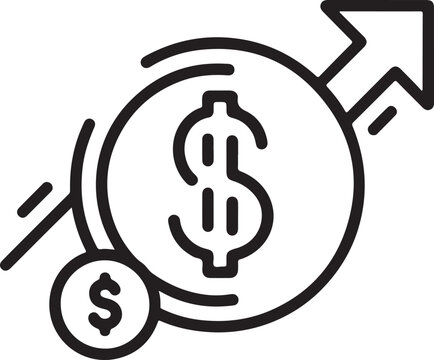 Circular flow of money with increasing and decreasing arrows Vector