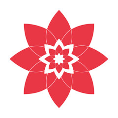 Fototapeta premium Minimal lotus flower viewed from above radial design