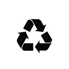 Obraz premium Recycling symbol, eco friendly icon, black recycle sign, environmental logo, vector graphic