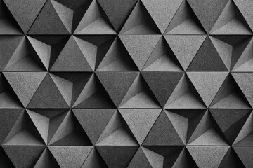 Abstract black geometric 3D triangle pattern background, modern dark polygon texture