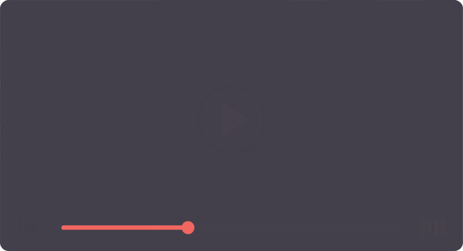 Interactive media player interface featuring a prominent play button and progress bar for streaming video content