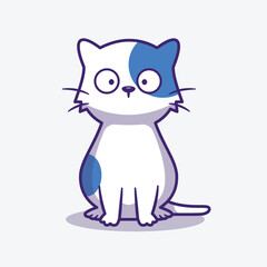 Cute simple cat cartoon character minimal pet illustration © Aryn Studio