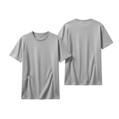 Naklejka premium Plain grey t-shirts front and back view apparel mockup for design inspiration