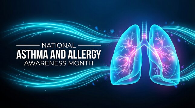 National asthma and allergy awareness month a visual representation of lung health and respiratory wellbeing