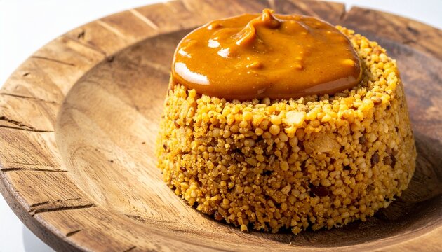Malian T&ocirc; Millet Porridge with Peanut Sauce. Traditional African Food