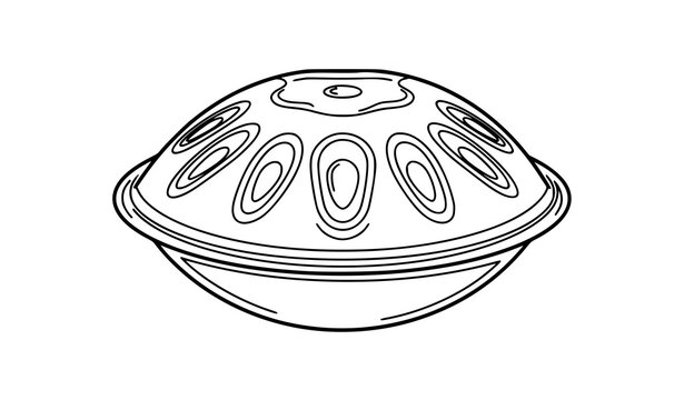 Handpan outline icon vector percussion instrument symbol