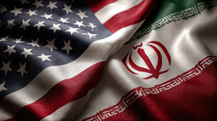 Fototapeta premium U.S. and Iranian flags